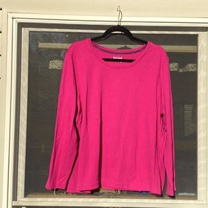 Pretty raspberry long sleeved tee, 2X.